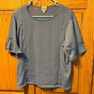 Short Sleeve Knit Top - Blue